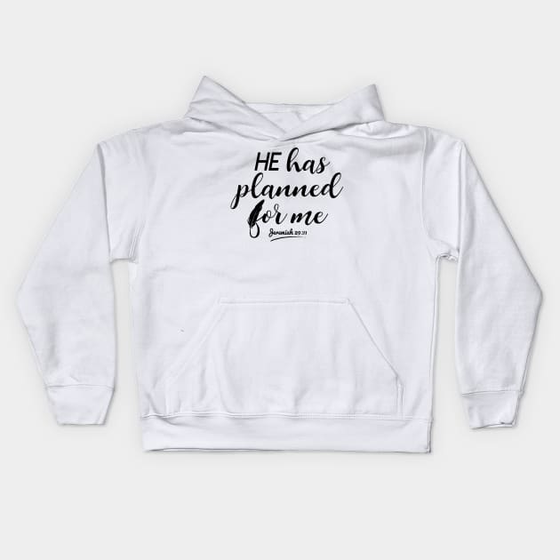 Jeremiah 29:11 Bible Verse Scriptures Kids Hoodie by alltheprints